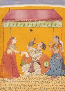 Jaladhara Ragaputra, Son of Megha Mallar Raga, Folio from a Ragamala..., between c1685 and c1690. Creator: Unknown