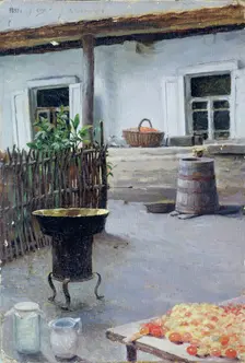 Jam cooking, 1892. Artist: Kalinichenko, Jakov Jakovlevich (1869-1938)