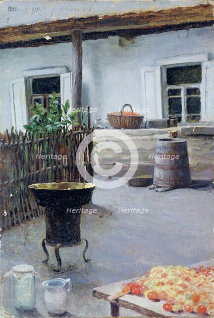 Jam cooking, 1892. Artist: Kalinichenko, Jakov Jakovlevich (1869-1938)