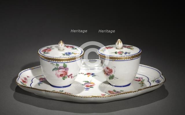 Jam Pots on Stand, c. 1760's. Creator: Sèvres Porcelain Manufactory (French, est. 1740).