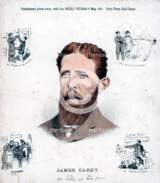 James Carey, Irish Republican and informer, 1883. Artist: Unknown
