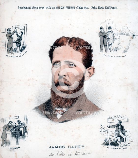 James Carey, Irish Republican and informer, 1883. Artist: Unknown