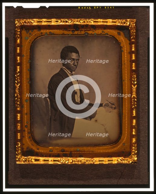 James B. Yates, three-quarter length portrait, three-quarters view..., between 1856 and 1858. Creator: Augustus Washington.