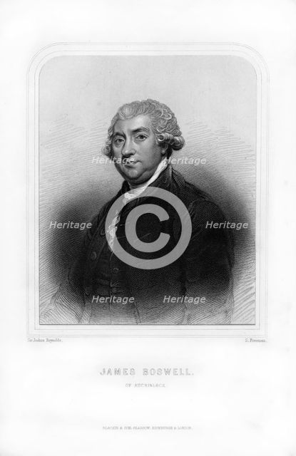 James Boswell, 9th Laird of Auchinleck, Scottish lawyer, diarist, and author, (1870).Artist: S Freeman