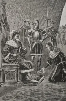 James before Ferdinand I of Aragon, Count of Urgell's revolt (1413-1414), 1890. Creator: Joan Serra y Pausas