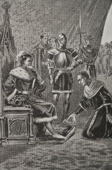 James before Ferdinand I of Aragon, Count of Urgell's revolt (1413-1414), 1890. Creator: Joan Serra y Pausas