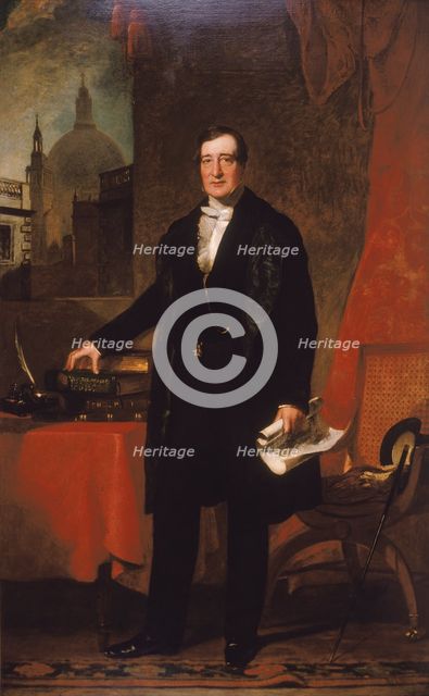 'James Bentley, Treasurer of St. Bartholomew's Hospital', 1848. Artist: John Preston Knight