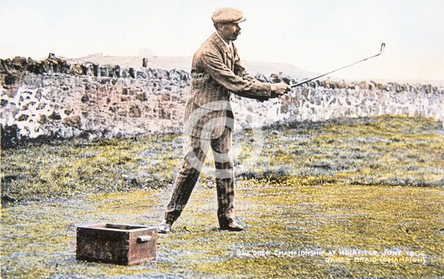James Braid, Scottish golfer, Open championship at Muirfield, 1906. Artist: Unknown