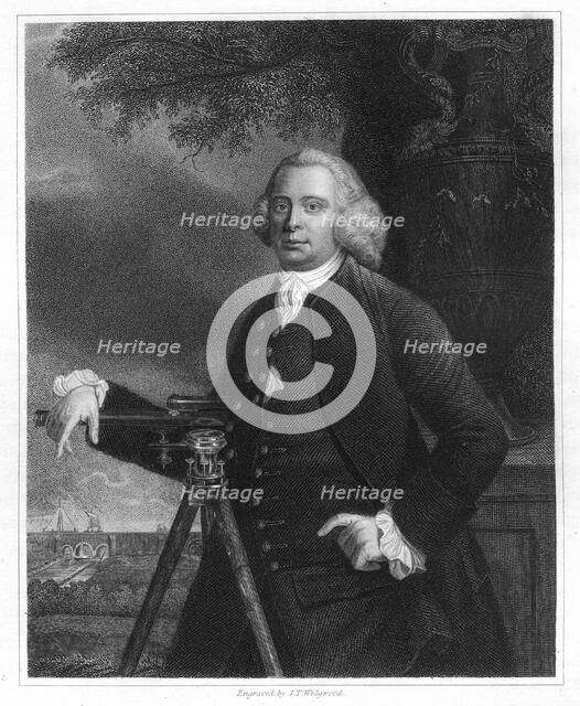 James Brindley, 18th century English civil engineer and canal builder, (1836). Artist: JT Wedgwood