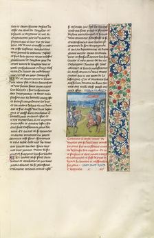 James Douglas and Henry Percy Facing Each Other; Chroniques (Book Three), about 1480-1483. Creator: Unknown