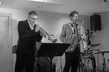 James Davison and Duncan Hemstock, Davison-Hemstock Quintet, Spike’s Place, Beckenham, Kent, 2024. Creator: Brian O'Connor