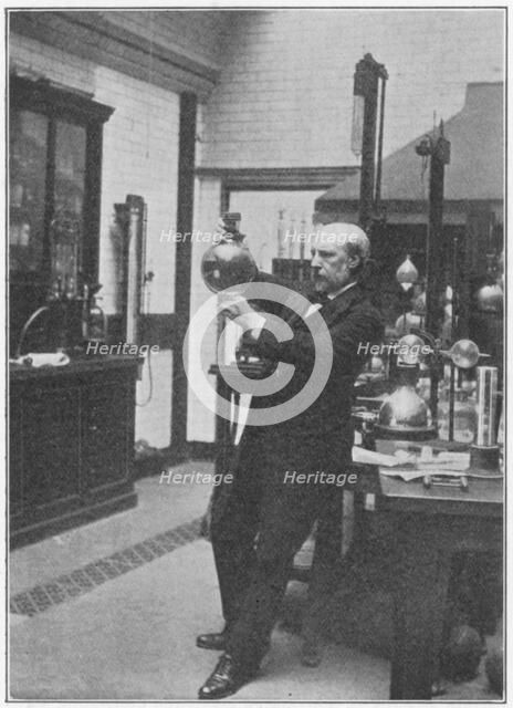 James Dewar, Scottish chemist and physicist in his laboratory, c1890. Artist: Unknown
