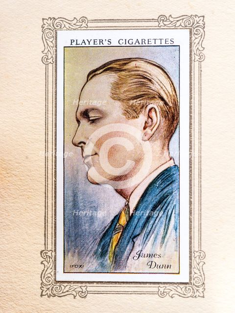 James Dunn Collectables Picture of movie stars that came with the Players cigarette packet, 1934.  Creator: Unknown.