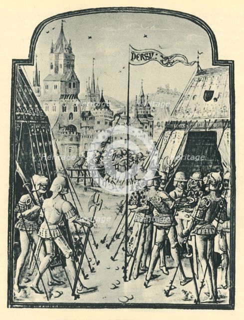 'James Earl of Douglas Wins Sir Henry Percy's Pennon..., 1388', c1456, (1946).  Creator: Unknown.
