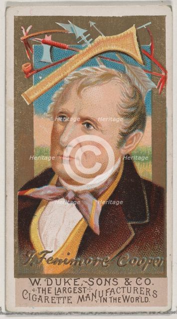 James Fenimore Cooper, from the series Great Americans (N76) for Duke brand cigarettes, 1888., 1888. Creator: Unknown.
