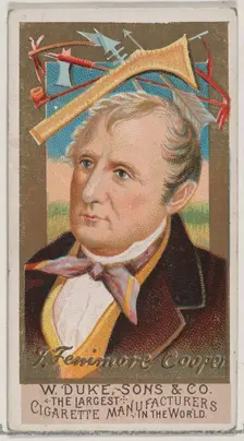 James Fenimore Cooper, from the series Great Americans (N76) for Duke brand cigarettes, 1888., 1888. Creator: Unknown