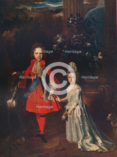 James Francis Edward Stuart (1688-1765), Louisa Maria Theresa Stuart (1692-1712), 1695, (1911). Artist: Nicolas de Largilliere