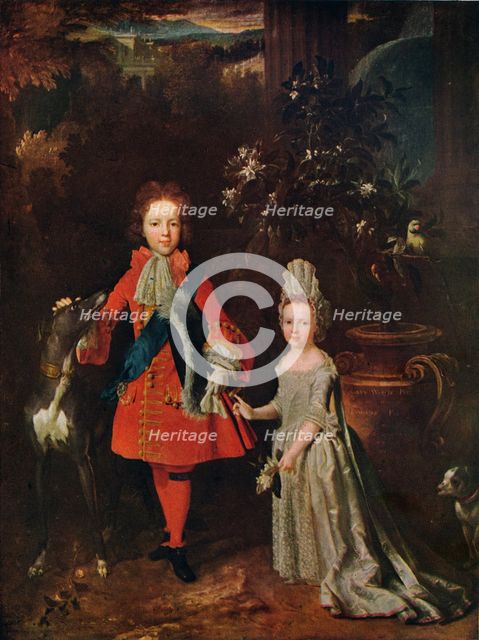 James Francis Edward Stuart (1688-1765), Louisa Maria Theresa Stuart (1692-1712), 1695, (1915). Artist: Nicolas de Largilliere