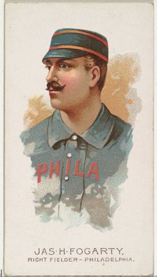 James H. Fogarty, Baseball Player, Right Fielder, Philadelphia, from World's Champions, Se..., 1888. Creator: Allen & Ginter