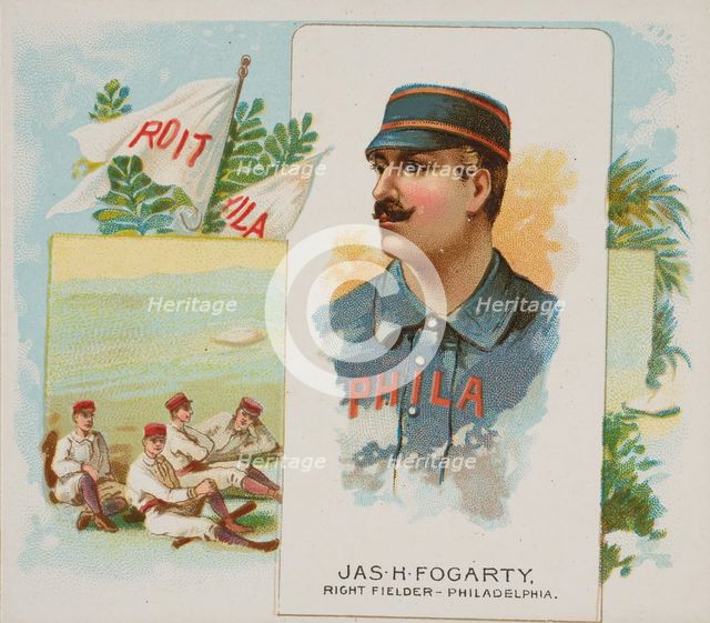 James H. Fogarty, Right Fielder, Philadelphia, from World's Champions, Second Series (N43)..., 1888. Creator: Allen & Ginter.