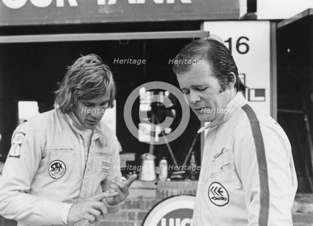 James Hunt with Charles Lucas, c1970. Artist: Unknown