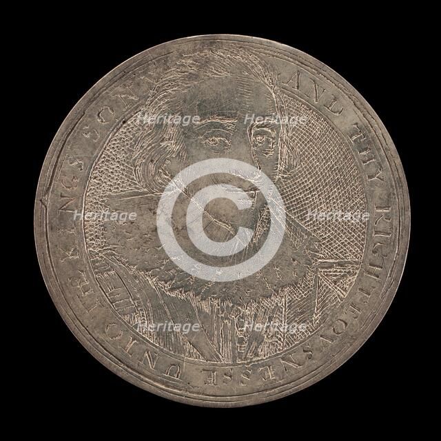 James I, 1566-1625, King of England 1603 [obverse], c. 1625. Creator: Simon de Passe.