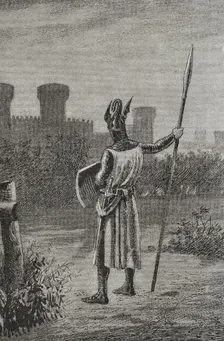 James I before the walls of Valencia, 1238, (1890). Creator: Unknown