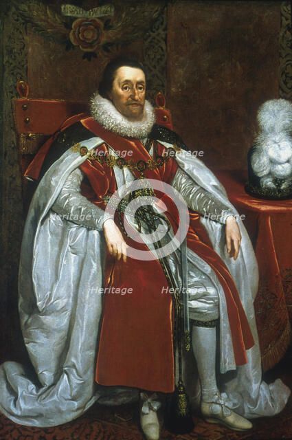 James I, King of England and Scotland, 1621. Artist: Daniel Mytens