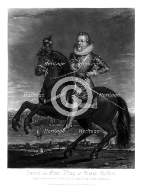 James I, King of Great Britain, 1816.Artist: Charles Turner