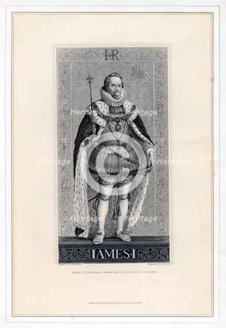 James I of England.Artist: T Brown