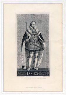 James I of England.Artist: T Brown