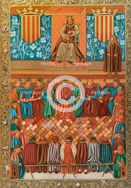 James I presiding over the Courts of Lerida on 3 March 1242, (1877). Creator: Unknown.