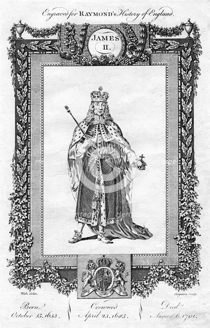 James II of England, (18th century).Artist: Reynolds Grignion