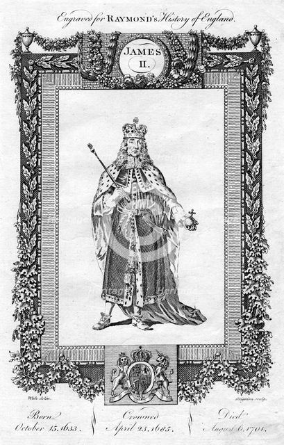 James II of England, (18th century).Artist: Reynolds Grignion