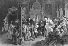 James II receiving news of the landing of the Prince of Orange, (c1890). Artist: Frederick Heath