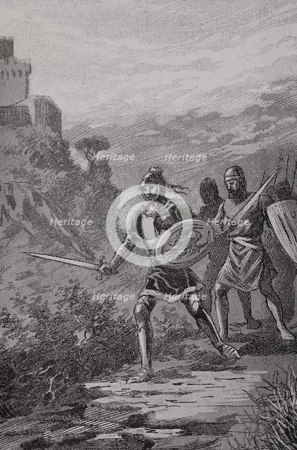 James III of Majorca (1315-1349 in the Battle of Llucmajor, on 25 October 1349, (1890).  Creator: Unknown.
