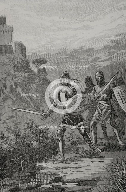 James III of Majorca (1315-1349 in the Battle of Llucmajor, on 25 October 1349, (1890).  Creator: Unknown.