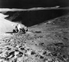 James Irwin on an extra-vehicular activity at St George's Crater during the Apollo 15 mission, 1971. Creator: Unknown