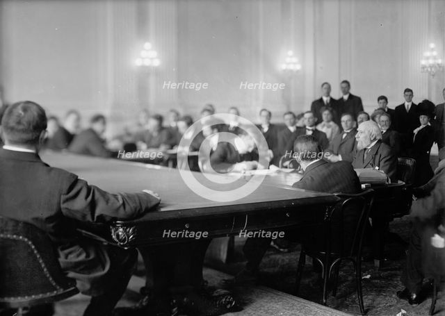 James Jerome Hill, President - Great Northern Railway - Before Stanley Committee, 1911. Creator: Harris & Ewing.