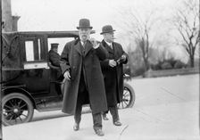 James Jerome Hill, President, Great Northern Railway - Left, with J. H. Carroll, 1911. Creator: Harris & Ewing