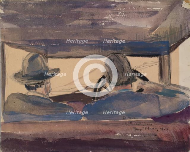 James McBey Driving - View from Back Seat, 1929. Creator: Margot Murray.