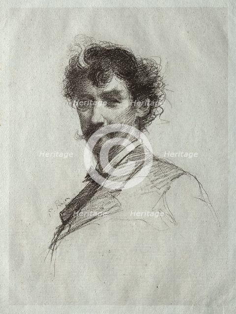James McNeill Whistler with White Lock and Monocle. Creator: Paul Rajon (French, 1842/43-1888).