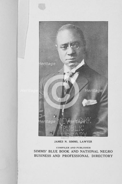 James N. Simms, Lawyer; Compiler and publisher ; Simms' Blue Book and..., 1923. Creator: Unknown.