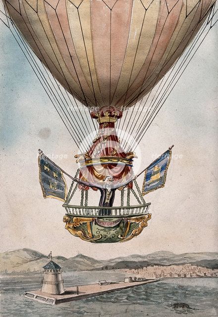 James Sadler setting off on the proposed first crossing of the Irish Sea from Dublin by..., 1812. Creator: Unknown.