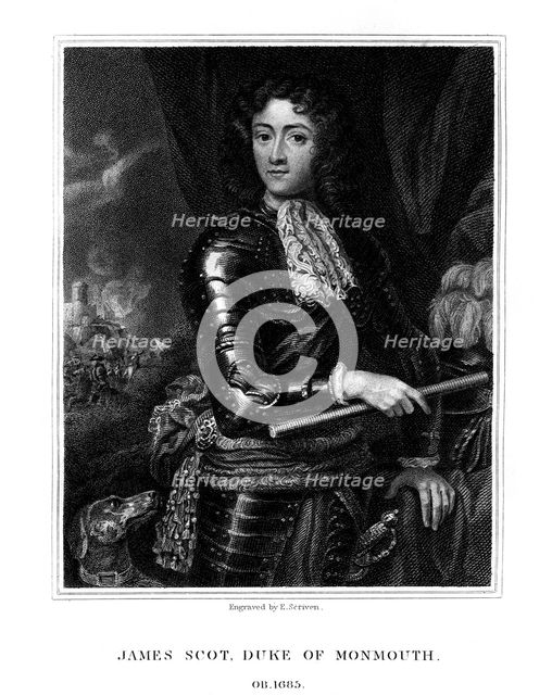 James Scott, 1st Duke of Monmouth, recognized by some as James II of England, (1826). Creator: E Scriven.