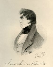 James Sheridan Knowles 1839. Creators: Alfred d'Orsay, Richard James Lane