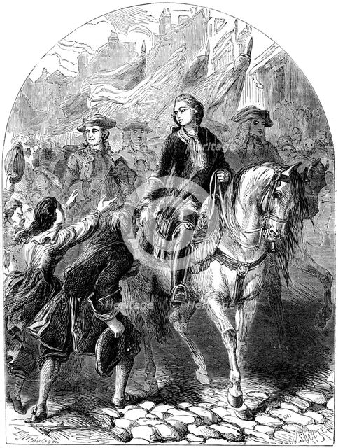 James Stuart, the Old Pretender (1688-1766), entering Dundee, 18th century (19th century).Artist: C Sheeres