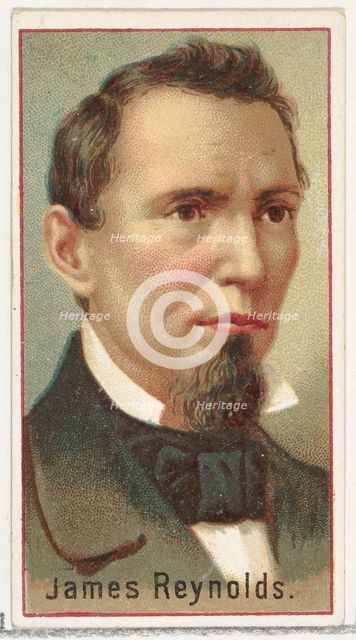 James Reynolds, printer's sample for the World's Inventors souvenir album (A25) for Allen ..., 1888. Creator: Allen & Ginter.