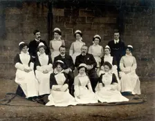 James Rutherford Morison with his staff: three men and ten women, c1900. Creator: Unknown