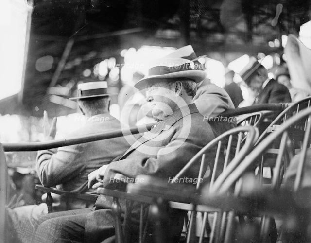James S. Sherman, Wm. Taft's Vice President - first Vice President to throw out a ball at..., 1912. Creator: Bain News Service.